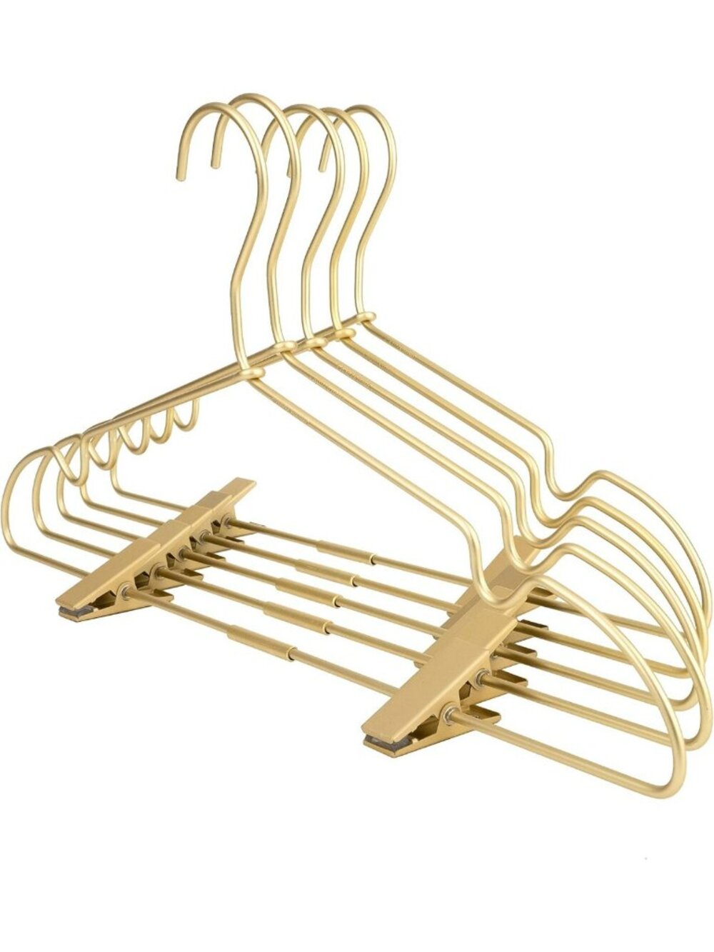 12.6” Gold Metal Baby Clothes Hangers - 30 Pack Non-Slip Kids Coat Clips, Space